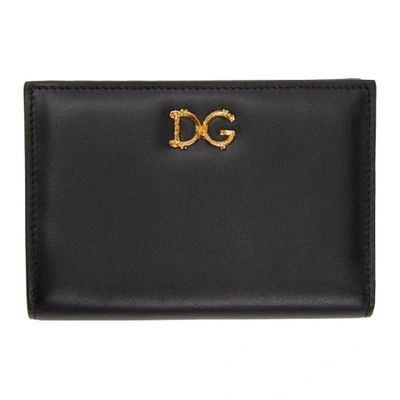 Dolce & Gabbana Dolce And Gabbana Black Small Baroque Dg Wallet In 80999 Black