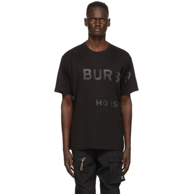 Burberry Logo Printed Cotton Jersey T-shirt In Black