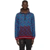 BURBERRY BURBERRY BLUE AND RED MANSLOW HOODIE