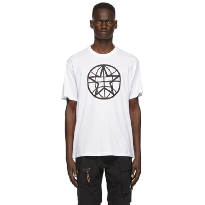 Burberry Navigational-star Print Cotton-jersey T-shirt In White,black