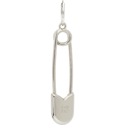 Raf Simons Safety Pin Single Earring In Silver