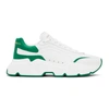 DOLCE & GABBANA DOLCE AND GABBANA WHITE AND GREEN DAYMASTER SNEAKERS