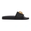 Versace Black Palazzo Pool Sandals In Nero