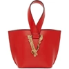 VERSACE VERSACE RED MINI VIRTUS BUCKET BAG