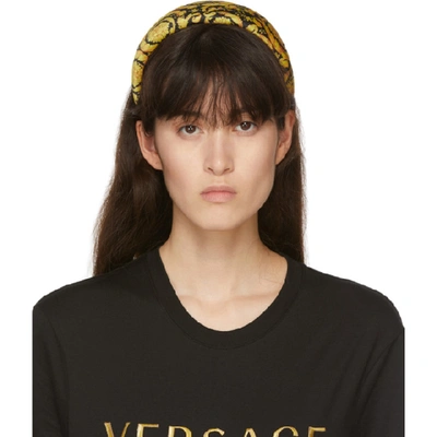 Versace First Line Barocco Padded Headband In Multicolor