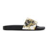VERSACE VERSACE BLACK AND GOLD BAROCCO SLIDES