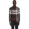 Burberry Somerton Shirt In Black White And Red In Grey A1008