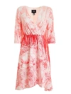 CLASS ROBERTO CAVALLI JUNGLE PRINT CADY DRESS IN RED AND WHITE