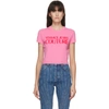 VERSACE JEANS COUTURE PINK CROPPED LOGO T-SHIRT