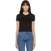 VERSACE JEANS COUTURE BLACK CROPPED LOGO T-SHIRT