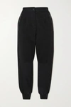 HAIDER ACKERMANN CROPPED COTTON-JERSEY AND POPLIN TRACK PANTS