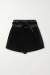 SAINT LAURENT SATIN-TRIMMED VELVET SHORTS