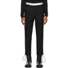 HAIDER ACKERMANN HAIDER ACKERMANN BLACK AND WHITE SATIN WAISTBAND TROUSERS