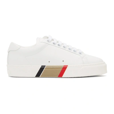 Burberry White Bio-based Striped Sole Sneakers