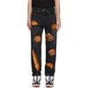 DOUBLET DOUBLET BLACK HAND-PAINTED BOULANGERIE JEANS