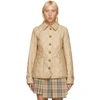 Burberry Quilted And Folded Collar Cotton Dress In A4170 Beige