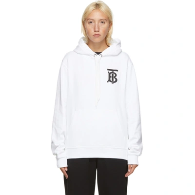 Burberry Monogram Motif Hooded Sweatshirt In White