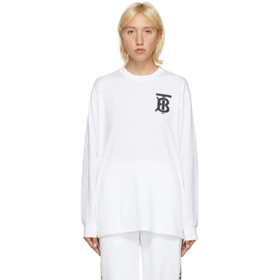 Burberry White Tb Monogram Atherton Sweatshirt