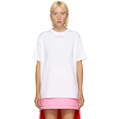 Burberry Ronan T-shirt With Slogan In White,pink