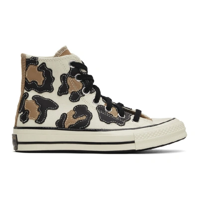 Converse Off-white Hacked Archive Leopard Chuck 70 High Trainers In Egret/nomad