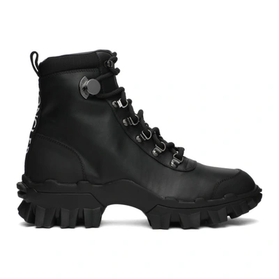Moncler Black Leather Helis Ankle Boot