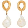 BURBERRY BURBERRY GOLD PEARL CHAIN-LINK EARRINGS
