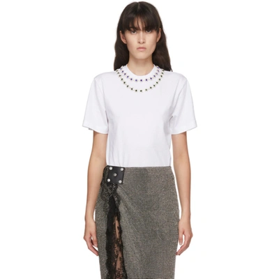 Christopher Kane Crystal-embellished Cotton-jersey T-shirt In White