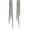 CHRISTOPHER KANE CHRISTOPHER KANE GUNMETAL CRYSTAL CUPCHAIN PEARL EARRINGS