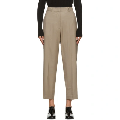 Arch The Beige Cropped Wool Trousers