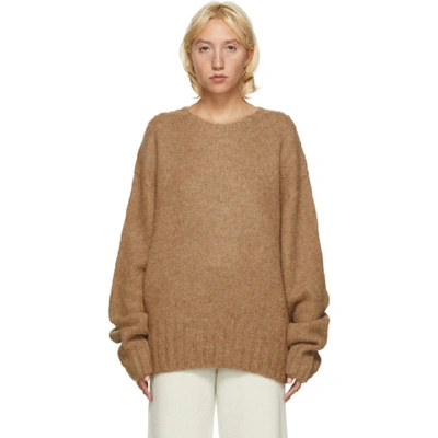 Arch The Brown Alpaca And Wool Sweater In Camel