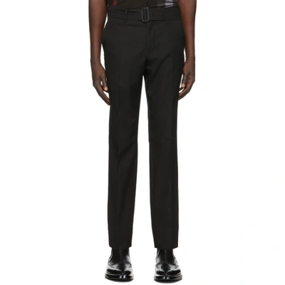 Burberry Mens Pressed Front Wool Trousers, Brand Size 48 (waist Size 32.7'') In Black