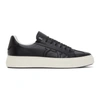 Ferragamo Men's Borg Leather Low-top Sneakers, Black In Nero