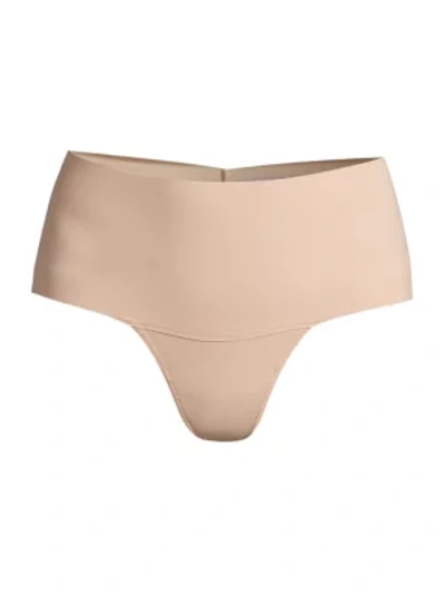 Hanky Panky Women's Breathe High-rise Thong Underwear In Taupe