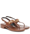 GUCCI SYLVIE LEATHER THONG SANDALS,P00490208