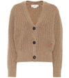 VICTORIA BECKHAM RIBBED KNIT WOOL AND CASHMERE CARDIGAN,P00493825