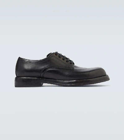 Dolce & Gabbana Black Leather Derby Shoes