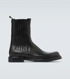 Dolce & Gabbana Black Horse Leather Mid Calf Boots Men Shoes In Black