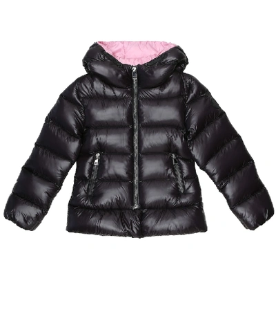 Moncler Kids' 绗缝羽绒大衣 In Black