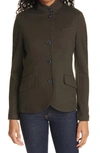 Rag & Bone Slade Three-button Wool Blazer In Army Green