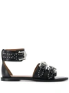 GIVENCHY STUDDED BUCKLED FLAT SANDALS