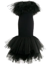 ALESSANDRA RICH RUFFLED TULLE DRESS