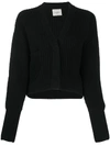 Le Kasha Cropped Cardigan In Black