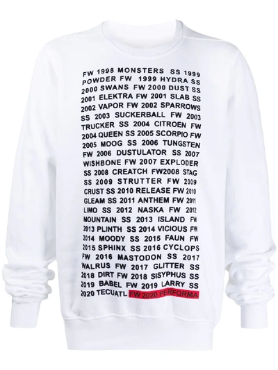 Rick Owens Drkshdw Text-print Cotton Sweatshirt In White