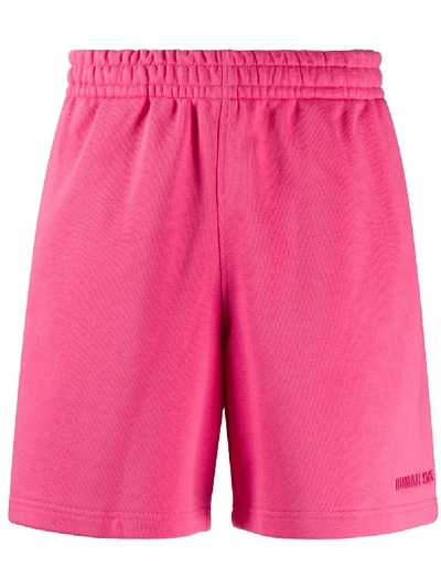 Adidas Originals By Pharrell Williams Embroidered Logo Track Shorts In Pink