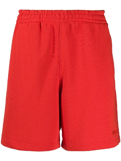 Adidas Originals By Pharrell Williams 平纹针织运动短裤 In Red