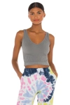 Free People Intimately Fp Solid Rib Brami Crop Top In Grey