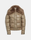 COACH PUFFER JACKET WITH SHEARLING,C0347 ECR 12