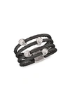 ALOR NOIR 18K WHITE GOLD, STAINLESS STEEL & DIAMOND STACKED RING,0400013060883