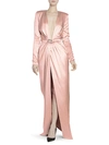 ALEXANDRE VAUTHIER STRETCH SATIN BELTED GOWN,0400012432738