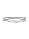 ALOR CLASSIQUE 18K WHITE GOLD, STAINLESS STEEL & DIAMOND BANGLE BRACELET,0400013060884